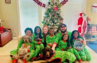 The Moffitt family in their Christmas jammies.